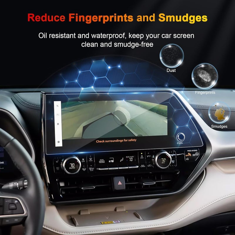 BSTW for 2025 Toyota Highlander Screen Protector 2023-2025 Highlander Limited/Platinum 12.3-in for 2025 Toyota Highlander Hybrid Accessories 9H Tempered Glass Protective Film - Image 3
